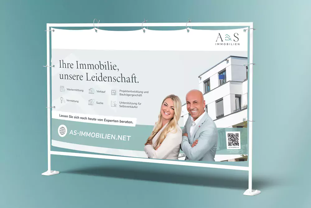 Werbemittel für A&S Immobilien Arbeitsbeispiel