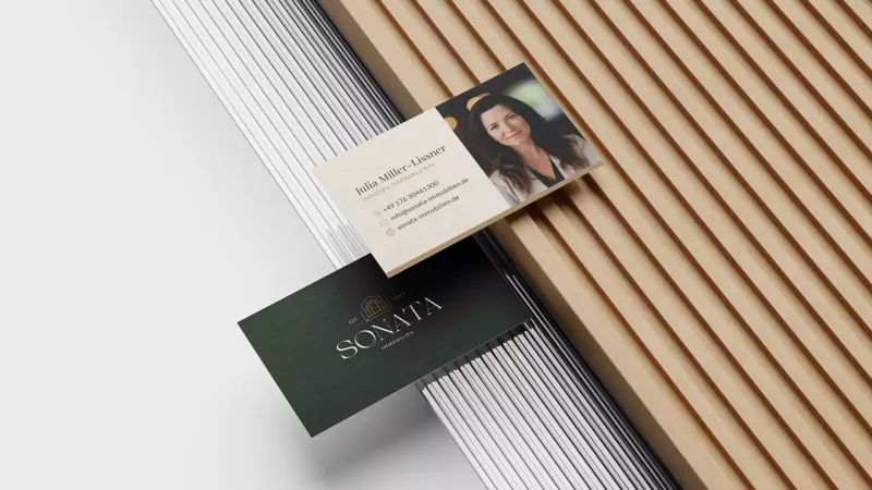 SONATA Immobilien Corporate Design Visitenkarten
